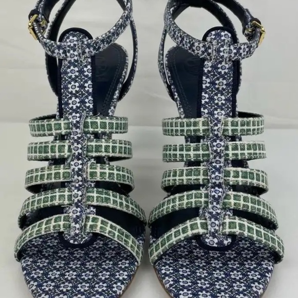 Tory Burch Charlene Printed Sandal, Ressoa Blue - Picture 2 of 10